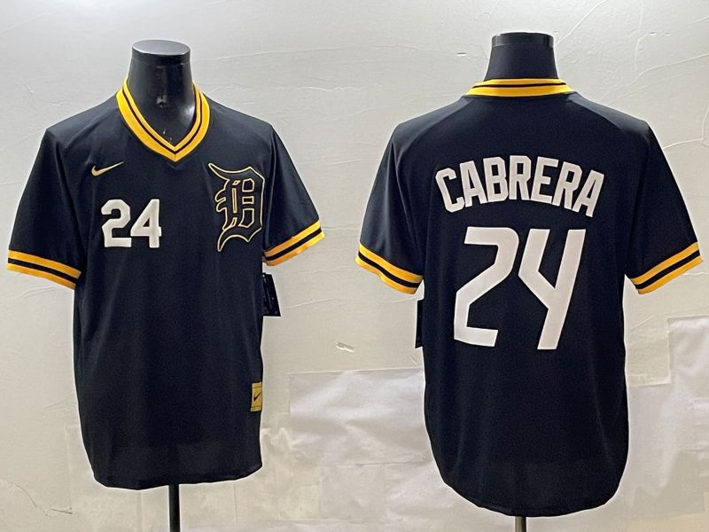 Men Detroit Tigers 24 Cabrera Black Gold Game 2025 Nike MLB Jersey style 5
